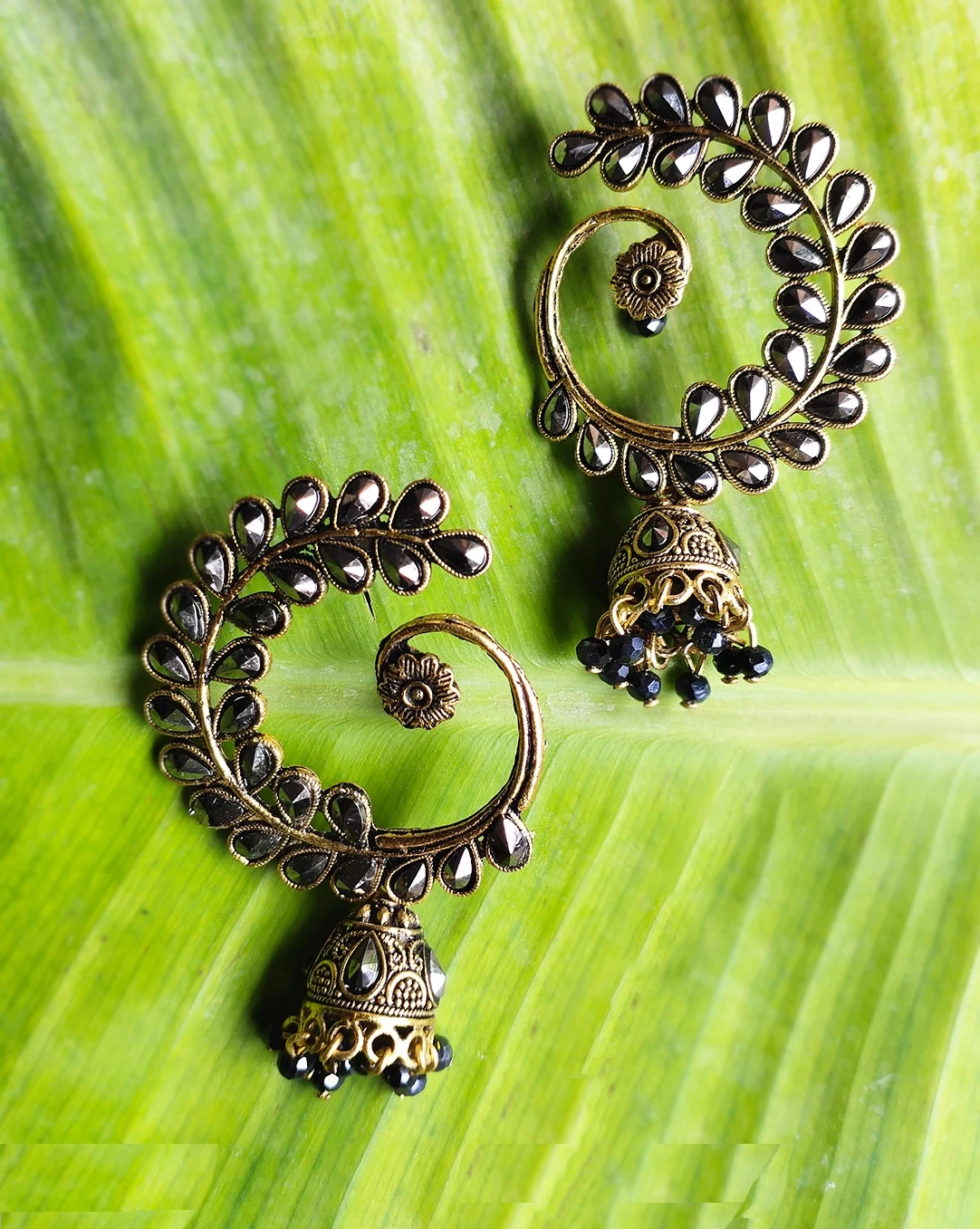 Peacock Elegant Gold Jhumka