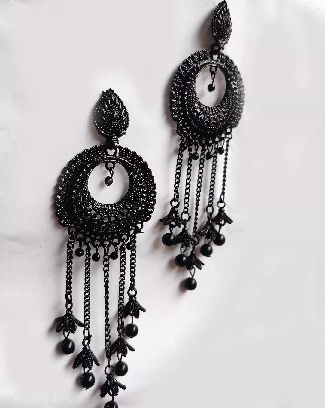 Oxidised Metallic Black plated jhumka